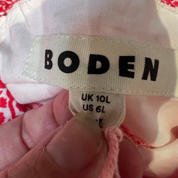 BODEN Women's Linen Mini Shift Dress Size 6L In Pink - Picture 8 of 11